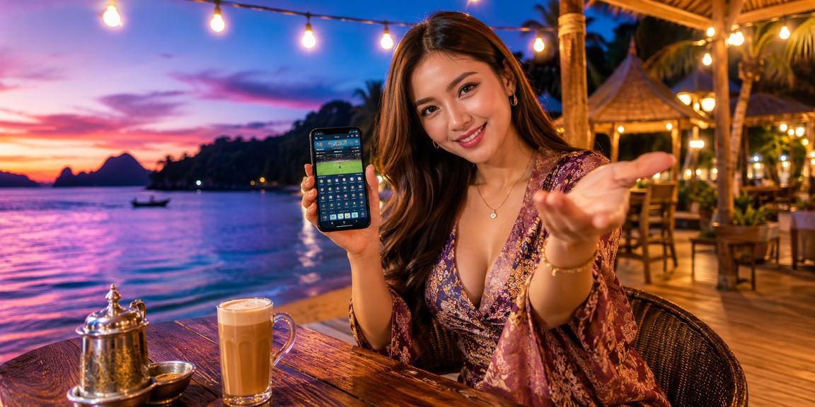 Pemain mengakses promosi kasino melalui telefon bimbit di Langkawi